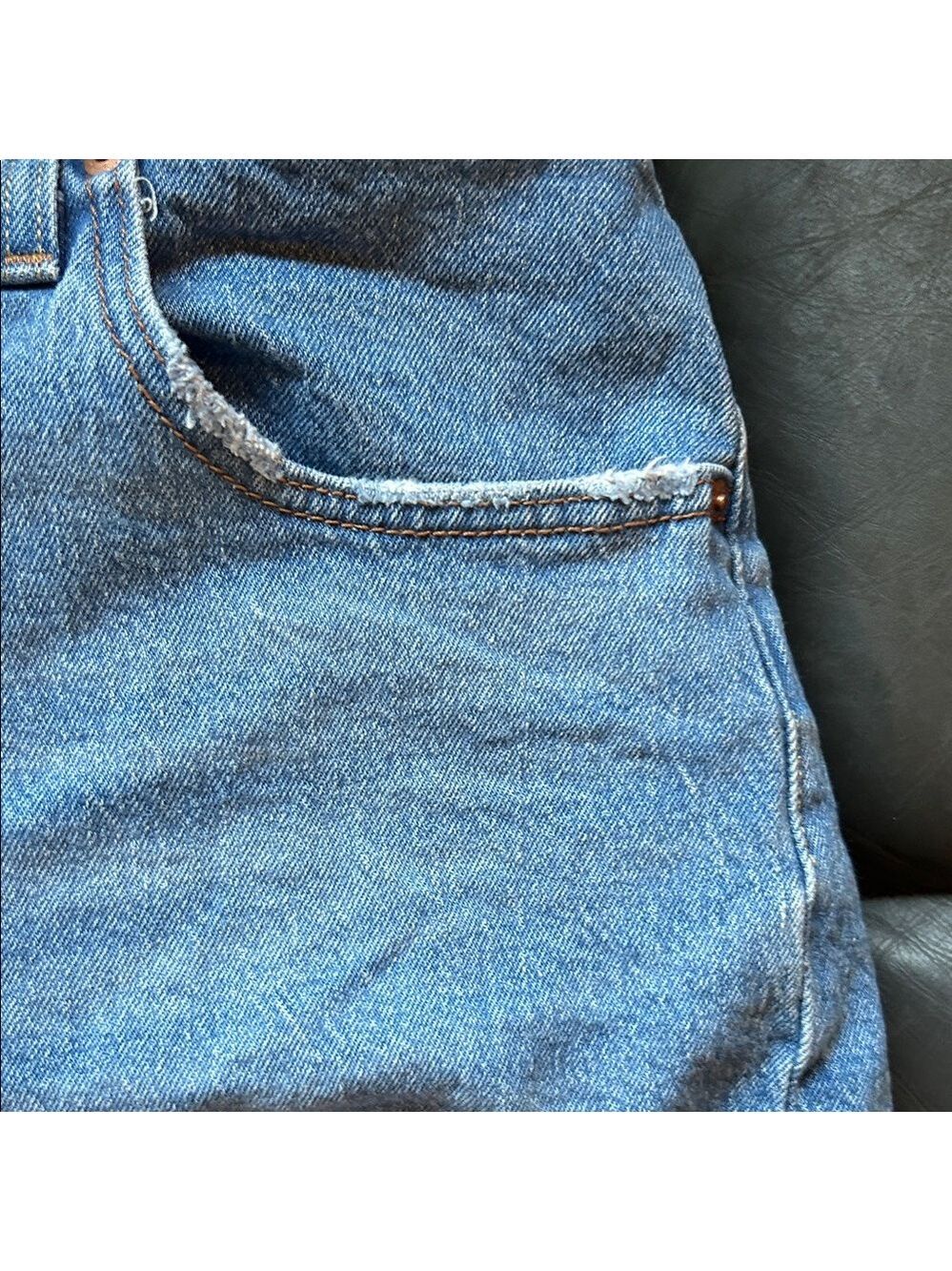 Levi's Blue Distressed Jean Shorts - Picture 3 of 9